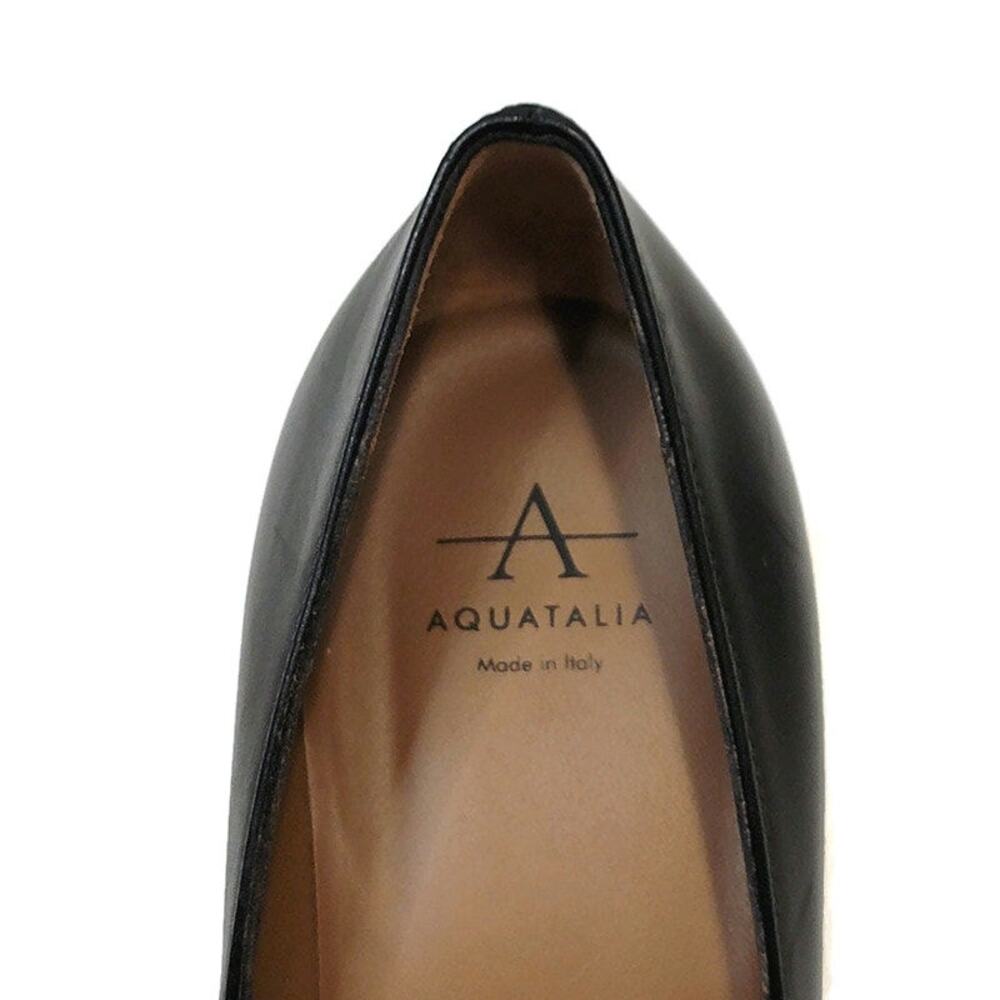 Aquatalia Peony Black Leather Pointed Toe Pumps Made in Italy Size 7 - Picture 13 of 15